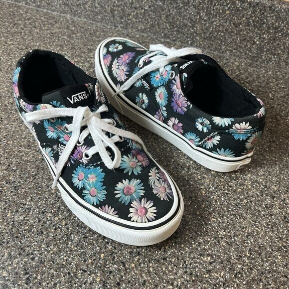 VANS Off The Wall Women's 9 Floral Daisies Print Canvas Sneakers Lace Up Low Top - Picture 1 of 11